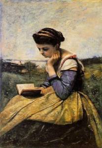 Jean-Baptiste-Camille-Corot "Woman Reading" 